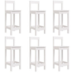 Berkfield 7 Piece Garden Bar Set White Solid Wood Pine - thumbnail 6