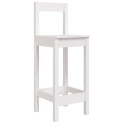 Berkfield 7 Piece Garden Bar Set White Solid Wood Pine - thumbnail 7