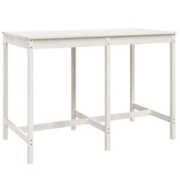 Berkfield 7 Piece Garden Bar Set White Solid Wood Pine - thumbnail 8