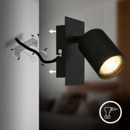 Briloner Gu10 Socket Black Adjustable Head Wall Light - thumbnail 5