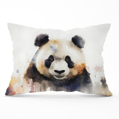 Warren Reed Designer Panda Watercolour Cushions 33Cm X 48Cm