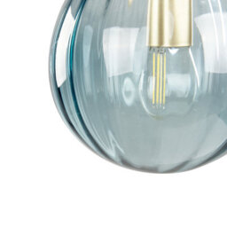 Beliani Art Deco Wall Lamp - Gold Metal Base With 28 Cm Cobalt Blue Glass Globe For Bedroom And Living Room - thumbnail 5