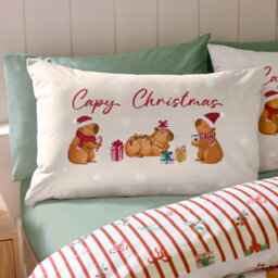 Catherine Lansfield Capybara Christmas Reversible King Duvet Cover Set With Pillowcases Cream - thumbnail 3