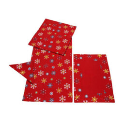 Homescapes Cotton Christmas Red Snowflake Pack Of 2 Placemats - thumbnail 3
