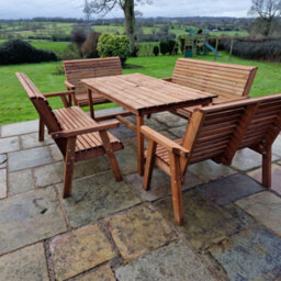 Churnet Valley Garden Furniture Ltd Valley Seat 10 Set 2X2B 2X3B 1795 Table - thumbnail 4