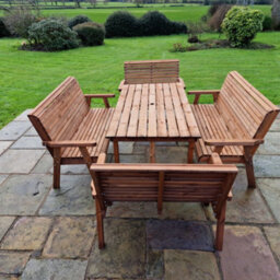 Churnet Valley Garden Furniture Ltd Valley Seat 10 Set 2X2B 2X3B 1795 Table - thumbnail 3