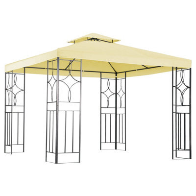 Charles Bentley 3Mx3M Steel Art Outdoor Gazebo Luxury Metal Frame Marquee Cream - image 1