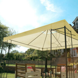 Charles Bentley 3Mx3M Steel Art Outdoor Gazebo Luxury Metal Frame Marquee Cream - thumbnail 3
