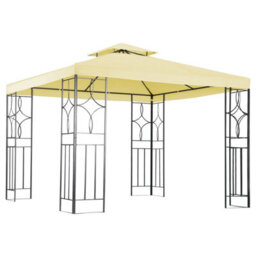 Charles Bentley 3Mx3M Steel Art Outdoor Gazebo Luxury Metal Frame Marquee Cream - thumbnail 1