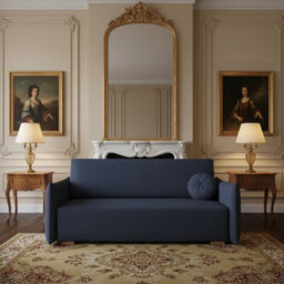 Viva Glov Iv Upholstered Sofa Bed With Bedding Storage Chipboard Frame Wood Legs Sleeping Function 174X98X85Cm Blue - thumbnail 2