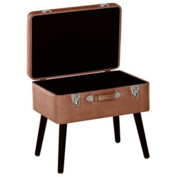 Beliani Storage Stool Mallard Faux Leather Golden Brown - thumbnail 5