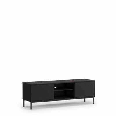 Arte Querty 05 Tv Cabinet In Black Matt - Modern Elegance With Ample Storage - W1500mm X H500mm X D410mm - image 1