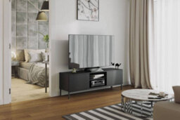Arte Querty 05 Tv Cabinet In Black Matt - Modern Elegance With Ample Storage - W1500mm X H500mm X D410mm - thumbnail 2