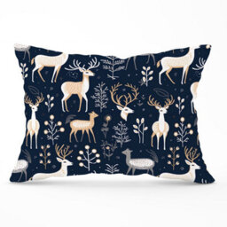 Warren Reed Designer Reindeer, Whimsical, Illustration Pattern Cushions 33Cm X 48Cm - thumbnail 1
