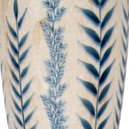 Hill Interiors Large Blue Flora Tall Olpe Vase - Ceramic - L18 X W18 X H37 Cm - White - thumbnail 3