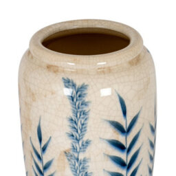 Hill Interiors Large Blue Flora Tall Olpe Vase - Ceramic - L18 X W18 X H37 Cm - White - thumbnail 2