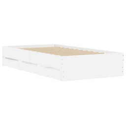 Berkfield Bed Frame With Drawers Without Mattress White 100X200 Cm - thumbnail 4