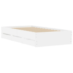 Berkfield Bed Frame With Drawers Without Mattress White 100X200 Cm - thumbnail 8