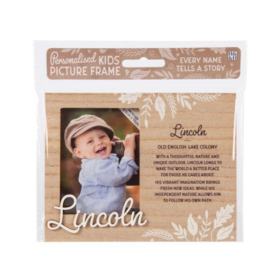 History & Heraldry Pre-Personalised Picture Frame With Child's Name And Meaning - Lincoln - For 8.5 X 11Cm Photo - Over 90 Titles Available - image 1