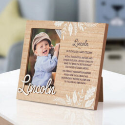 History & Heraldry Pre-Personalised Picture Frame With Child's Name And Meaning - Lincoln - For 8.5 X 11Cm Photo - Over 90 Titles Available - thumbnail 2