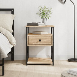 Berkfield Bedside Cabinet Sonoma Oak 40X42X55 Cm Engineered Wood - thumbnail 1