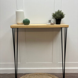 Off The Grain Wooden Console Table With Hairpin Legs - 140Cm - thumbnail 1