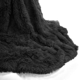Homes & Linen Teddy Fur Throw Blanket With Reversible Plain Sherpa Teddy Fleece Luxury Fluffy Fur Throw Blanket - thumbnail 2