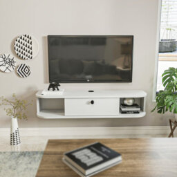 Decorotika Ibarra Modern Floating Tv Stand Tv Unit White - thumbnail 4