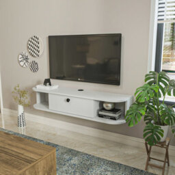 Decorotika Ibarra Modern Floating Tv Stand Tv Unit White - thumbnail 3
