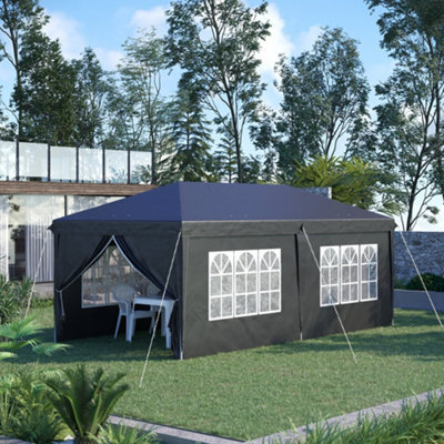 Outsunny 3X6M Pop Up Gazebo Canopy Marquee W/ Carry Bag, Black - image 1