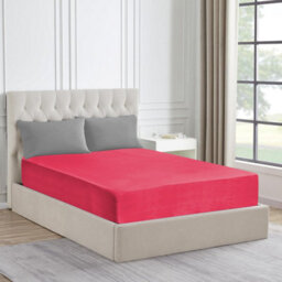 Ameha 100% Cotton Jersey Fitted Sheet Pink Soft Anti Allergy 30Cm Extra Deep Easy Care Double Bed Sheet 137 X 190Cm - thumbnail 9