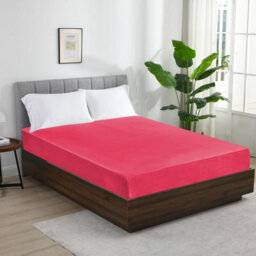 Ameha 100% Cotton Jersey Fitted Sheet Pink Soft Anti Allergy 30Cm Extra Deep Easy Care Double Bed Sheet 137 X 190Cm - thumbnail 8