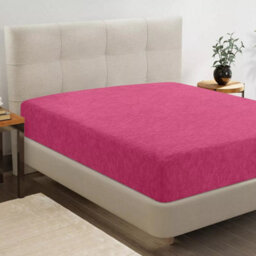 Ameha 100% Cotton Jersey Fitted Sheet Pink Soft Anti Allergy 30Cm Extra Deep Easy Care Double Bed Sheet 137 X 190Cm - thumbnail 5