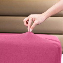 Ameha 100% Cotton Jersey Fitted Sheet Pink Soft Anti Allergy 30Cm Extra Deep Easy Care Double Bed Sheet 137 X 190Cm - thumbnail 4