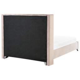 Beliani Bed Velvet Lubbon 180 X 200 Cm (Eu Super King) Pastel Pink - thumbnail 6