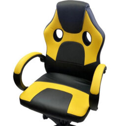 Black & Yellow Luxury Executive Racing Gaming Office Chair Lift Swivel Computer Desk Chairs - thumbnail 4