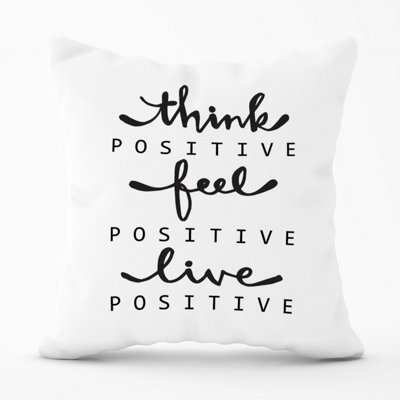 Warren Reed Designer Think Positive, Feel Positive, Live Positive Outdoor Cushion 45Cm X 45Cm - image 1