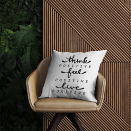 Warren Reed Designer Think Positive, Feel Positive, Live Positive Outdoor Cushion 45Cm X 45Cm - thumbnail 2