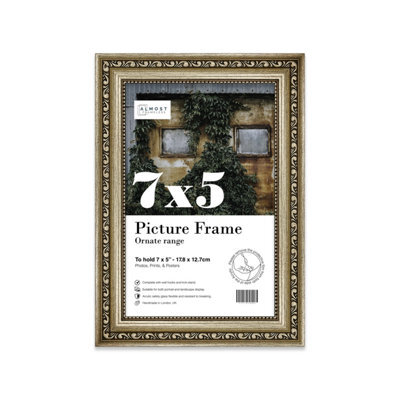 7X5 Champaign Ornate Picture Frame (12.7 X 17.8Cm) Poster, Photo, Artwork, Gallery Wall Or Print