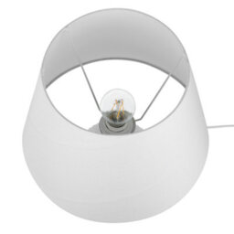 Beliani Aurora Ceramic Table Lamp White 52Cm With Empire Shade - Retro Bedside Lighting - thumbnail 4