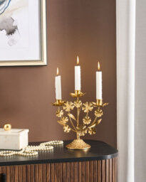 Beliani Candle Holder Ramada Metal 25 Cm Gold - thumbnail 2