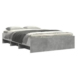 Berkfield Bed Frame Without Mattress Concrete Grey 140X200Cm Engineered Wood - thumbnail 3