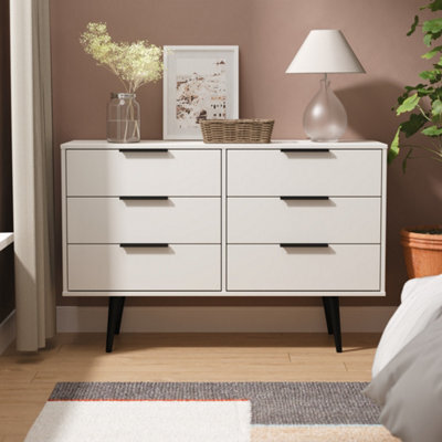 Fuji 6 Drawer Midi Chest Of Drawers In Grey Matt (Ready Assembled) - image 1