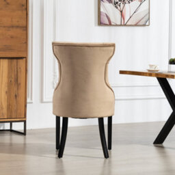 Genola Velvet Fabric Dining Chairs - Set Of 2 - Brown - thumbnail 5