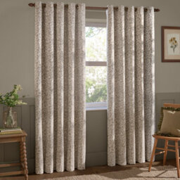 Wylder Grace Leaf Floral Jacquard Room Darkening Eyelet Curtain Pair, Natural, (W) 229Cm X (D) 229Cm - thumbnail 2