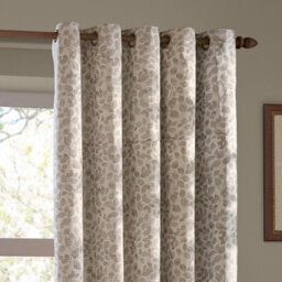 Wylder Grace Leaf Floral Jacquard Room Darkening Eyelet Curtain Pair, Natural, (W) 229Cm X (D) 229Cm - thumbnail 4