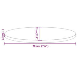 Berkfield Table Top 70X35X2.5 Cm Solid Wood Pine Oval - thumbnail 7