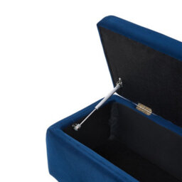 Thehotsale Blue Flannel Upholstered Storage Bench - thumbnail 3