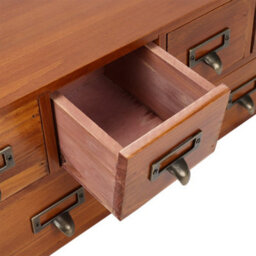 Living And Home Brown Wood Desktop Storage Cabinet With 6 Drawers Office Study Table Wood Storage Box Organizer - thumbnail 4