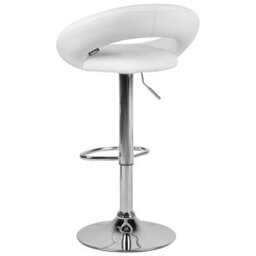 Beliani Set Of 2 White Faux-Leather Swivel Bar Stools With Gas-Lift Height Adjustment And Iron Base - thumbnail 5